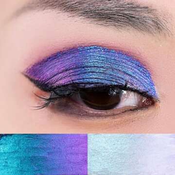 CHARMACY Multichrome 2 in 1 Cream Eyeshadow Stick, Waterproof Eye Brightener Highlighter Stick Makeu...