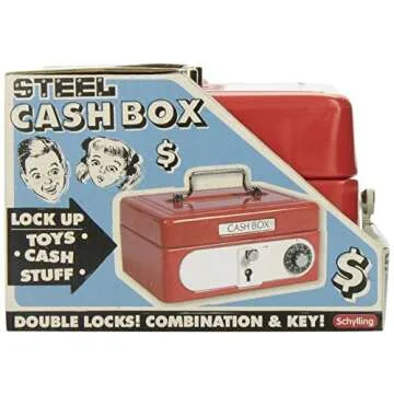 Schylling Locking Cash Box Red for Kids Savings