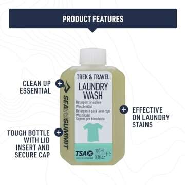 Sea to Summit Trek and Travel Liquid Laundry Wash, 4-Pack (4 x 89ml Bottles)