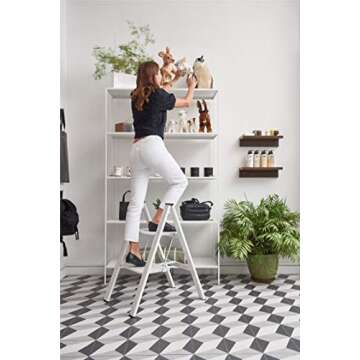 Hasegawa Ladders Slim Step Stool, 2, White