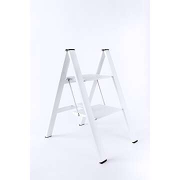 Hasegawa Ladders Slim Step Stool, 2, White