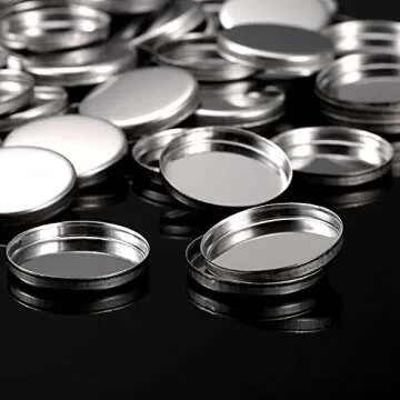 Pangda 50 Pack Metal Palette Pans for Cosmetics Organization