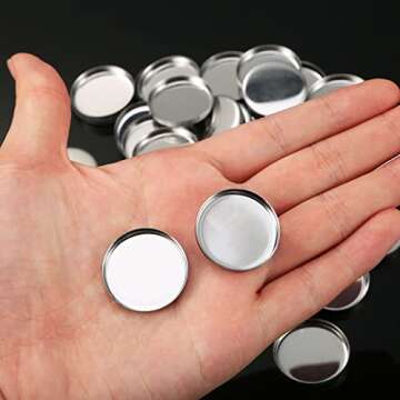 Pangda 50 Pack Metal Palette Pans for Cosmetics Organization