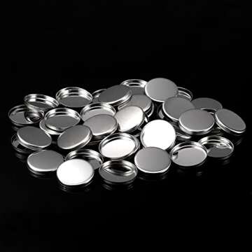 Pangda 50 Pack Metal Palette Pans for Cosmetics Organization