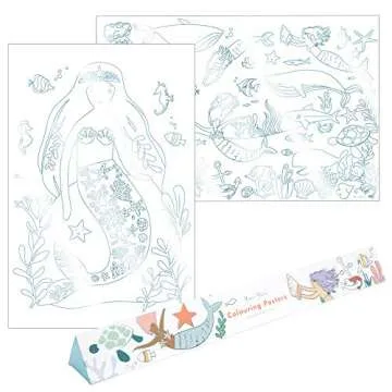 Meri Meri Mermaid Coloring Posters for Kids - Fun Art Activity