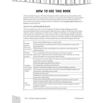 180 Days of High-Frequency Words for Kindergarten - Learn to Read Kindergarten Workbook - Improves Sight Words Recognition and Reading Comprehension for Grade K, Ages 4 to 6 (180 Days of Practice)