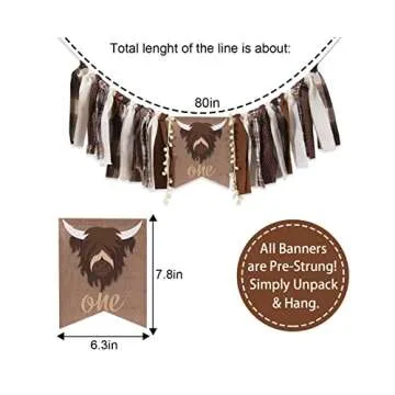 1st Birthday High Chair Banner - Cowboy Rodeo for Party Fabric Decor,Cake Smash Baby Shower,Backdrop...