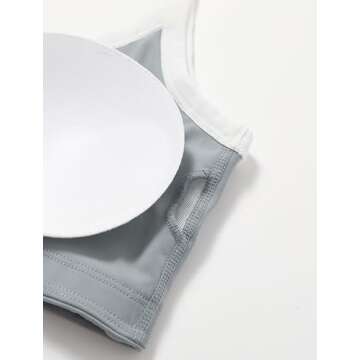 OMEWEE Yoga sets for women 2 piece Fashion contrasting lines Sports Bra and High Wasit Split hem Flared Leggings Grey L