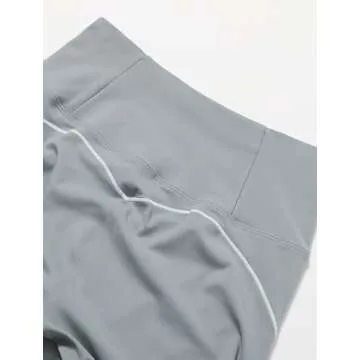 OMEWEE Yoga sets for women 2 piece Fashion contrasting lines Sports Bra and High Wasit Split hem Flared Leggings Grey L