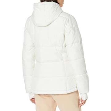 Amazon Essentials Women's Heavyweight Quilted Long-Sleeve Hooded Puffer Coat (Available in Plus Size), Ivory, Small