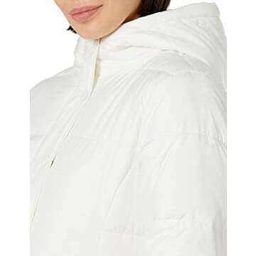 Amazon Essentials Women's Heavyweight Quilted Long-Sleeve Hooded Puffer Coat (Available in Plus Size), Ivory, Small