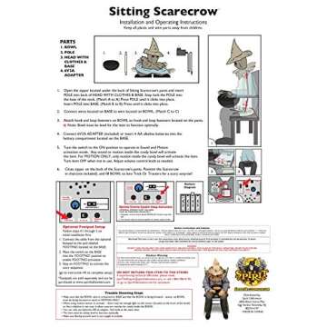 Spirit Halloween Sitting Scarecrow Animatronic | Halloween Décor | Horror Décor | 4.5 Feet | Scary Decoration | Motion and Sound Activated.