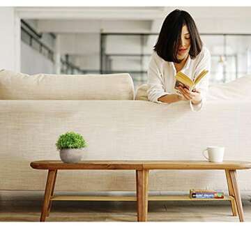 Jelofly Artificial Plants Potted Faux Fake Mini Plant Greenery Green Grass Flower Topiary Shrubs in Gray Pot for Bathroom Home House Decor (Set of 3)