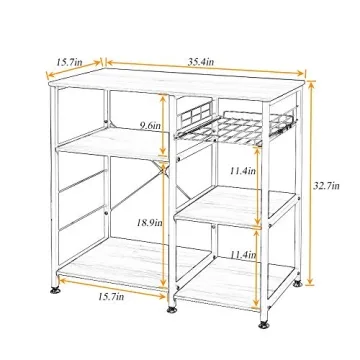 soges 3-Tier Kitchen Baker's Rack - Stylish and Functional