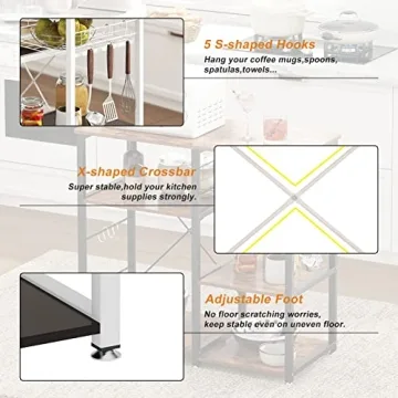 soges 3-Tier Kitchen Baker's Rack - Stylish and Functional