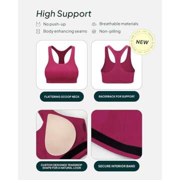 High Support PAVOI ACTIVE Racerback Sports Bra for Women