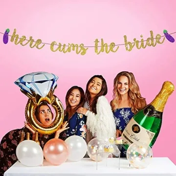 Bachelorette Party Gold Glitter Banner for Celebrations