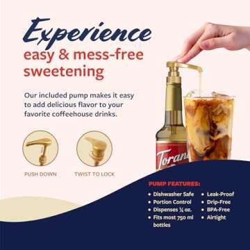 Torani Coffee Syrup, Shortbread Flavored Syrup for Drinks, Pump Included, 25.4 Fl Oz