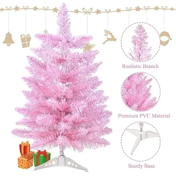 Gloreyan Mini Pink Christmas Tree for Holiday Decor