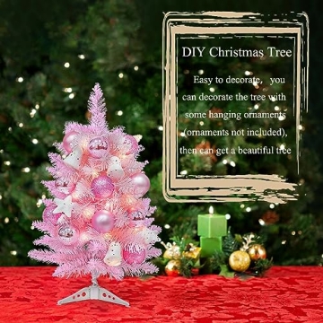 Gloreyan Mini Pink Christmas Tree for Holiday Decor