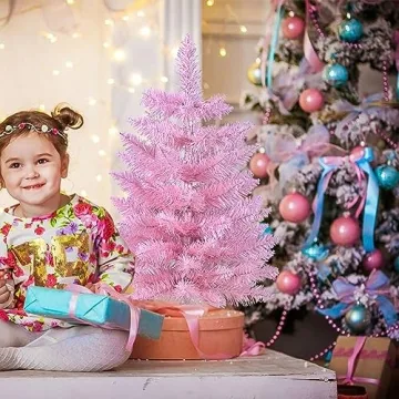 Gloreyan Mini Pink Christmas Tree for Holiday Decor