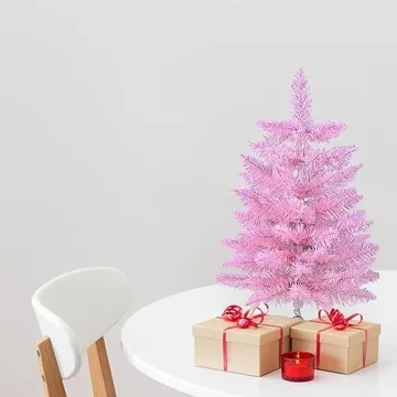 Gloreyan Mini Pink Christmas Tree for Holiday Decor