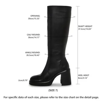 SOVANYOU Stylish Black Knee High Platform Boots for Women