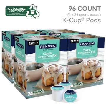 Cinnabon Classic Cinnamon Roll Keurig Single-Serve K-Cup Pods, Light Roast Coffee, 96 Count