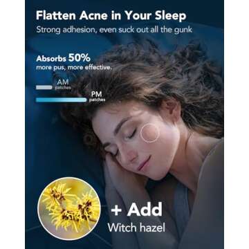 LitBear Acne Pimple Patches- Day and Night 4 Sizes 180 Dots Thin & Thick Hydrocolloid Patches with Witch Hazel, Tea Tree & Calendula Oil, Extra Adhesion for Face Zit Patch Dots