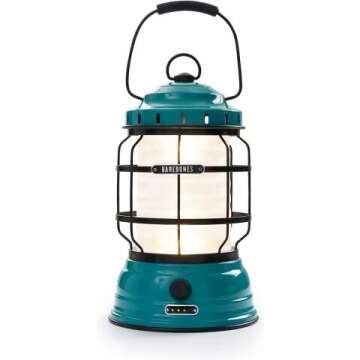 Barebones Bronze Forest Lantern - Vintage Rechargeable Light with Adjustable Brightness