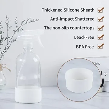 HOMBYS 16 Oz Adjustable Nozzle Glass Spray Bottle