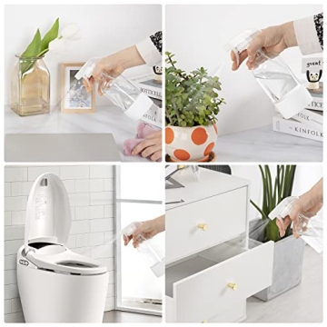 HOMBYS 16 Oz Adjustable Nozzle Glass Spray Bottle