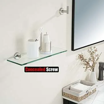JQK Bathroom Glass Shelf - Durable & Stylish Storage Solution