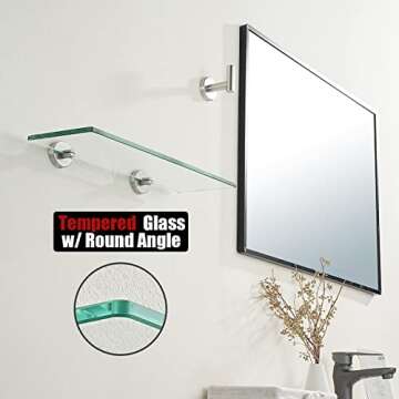 JQK Bathroom Glass Shelf - Durable & Stylish Storage Solution