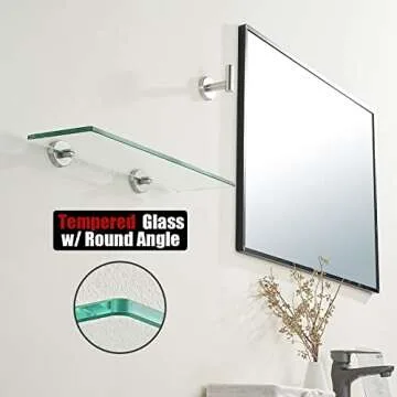 JQK Bathroom Glass Shelf - Durable & Stylish Storage Solution