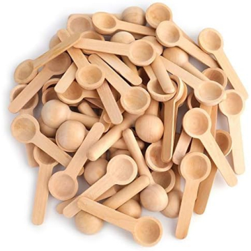 Tebery 60PCS Mini Wooden Spoons - Perfect for Spices, Bath Salts, and More!