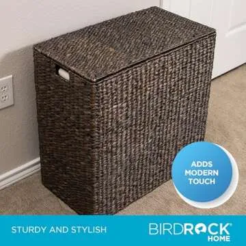 Stylish Handwoven Double Laundry Hamper with Liner Bags