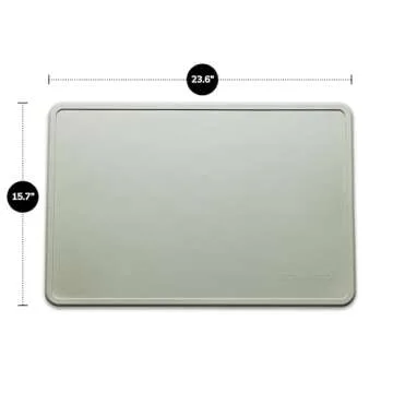 Remy+Roo Sage Silicone Dog Food Mat for Pet Bowls | Cat Food Mat | Premium Dog Bowl Mat | Dog Food Mats for Floors Waterproof100% | Non-Slip Pet Bowl Mat | Dishwasher Safe | Dog Mat for Food and Water