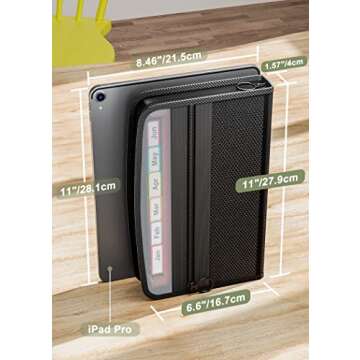 ThinkTex Receipt Coupon Organizer, 12 Pockets Small Accordian File Organizer, Junior Size 11x 6.6 Inches, Zipper Closure, Multi-Color Tabs