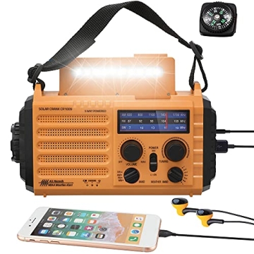 5000 Weather Radio - Solar Hand Crank 5-Way Power Emergency Radio for Survival