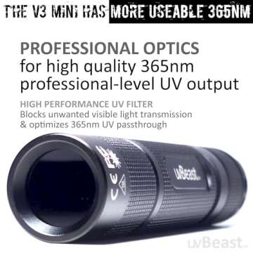 uvBeast V3 365nm Mini Black Light UV Flashlight