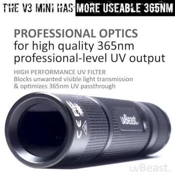uvBeast V3 365nm Mini Black Light UV Flashlight