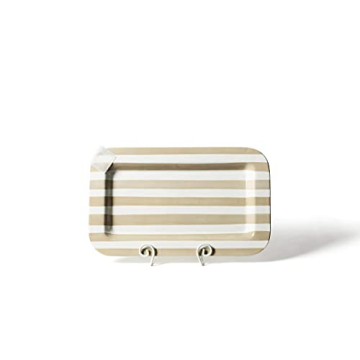 Elegant Neutral Stripe Mini Platter - Versatile Serveware & Décor