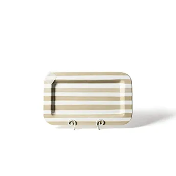 Elegant Neutral Stripe Mini Platter - Versatile Serveware & Décor