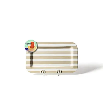 Stylish Neutral Stripe Mini Platter for Entertaining & Décor
