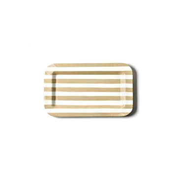 Stylish Neutral Stripe Mini Platter for Entertaining & Décor