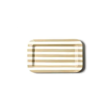 Stylish Neutral Stripe Mini Platter for Entertaining & Décor