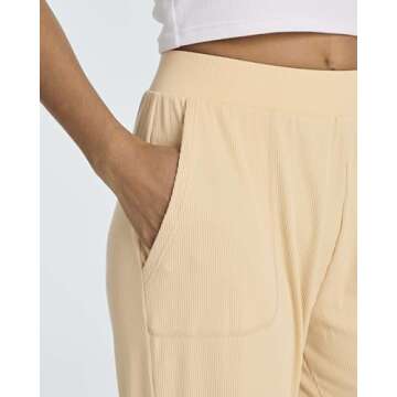 Stylish Women's Ribbed Jogger Pants with Pockets