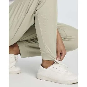 Stylish Women's Ribbed Jogger Pants with Pockets