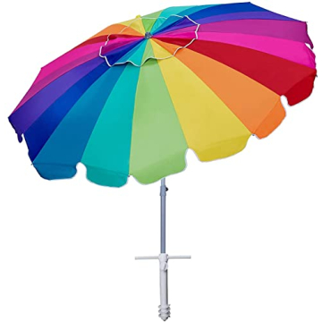 AMMSUN 7.5ft Heavy Duty Beach Umbrella with Sand Anchor & Tilt Feature for Outdoor Shade